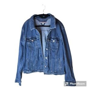 Tommy Hilfiger Unisex Medium Wash Trucker Denim‎ Jean Jacket Size XXL